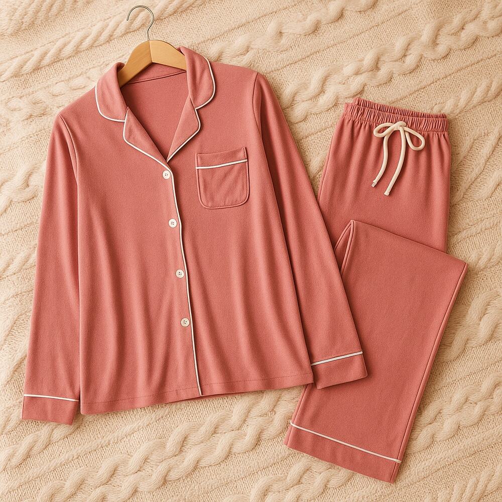 Flora by Flora Nikrooz Orange Piped Pajama Set M 10/12 – Soft Knit